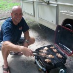 John cooking chicken for the casserol